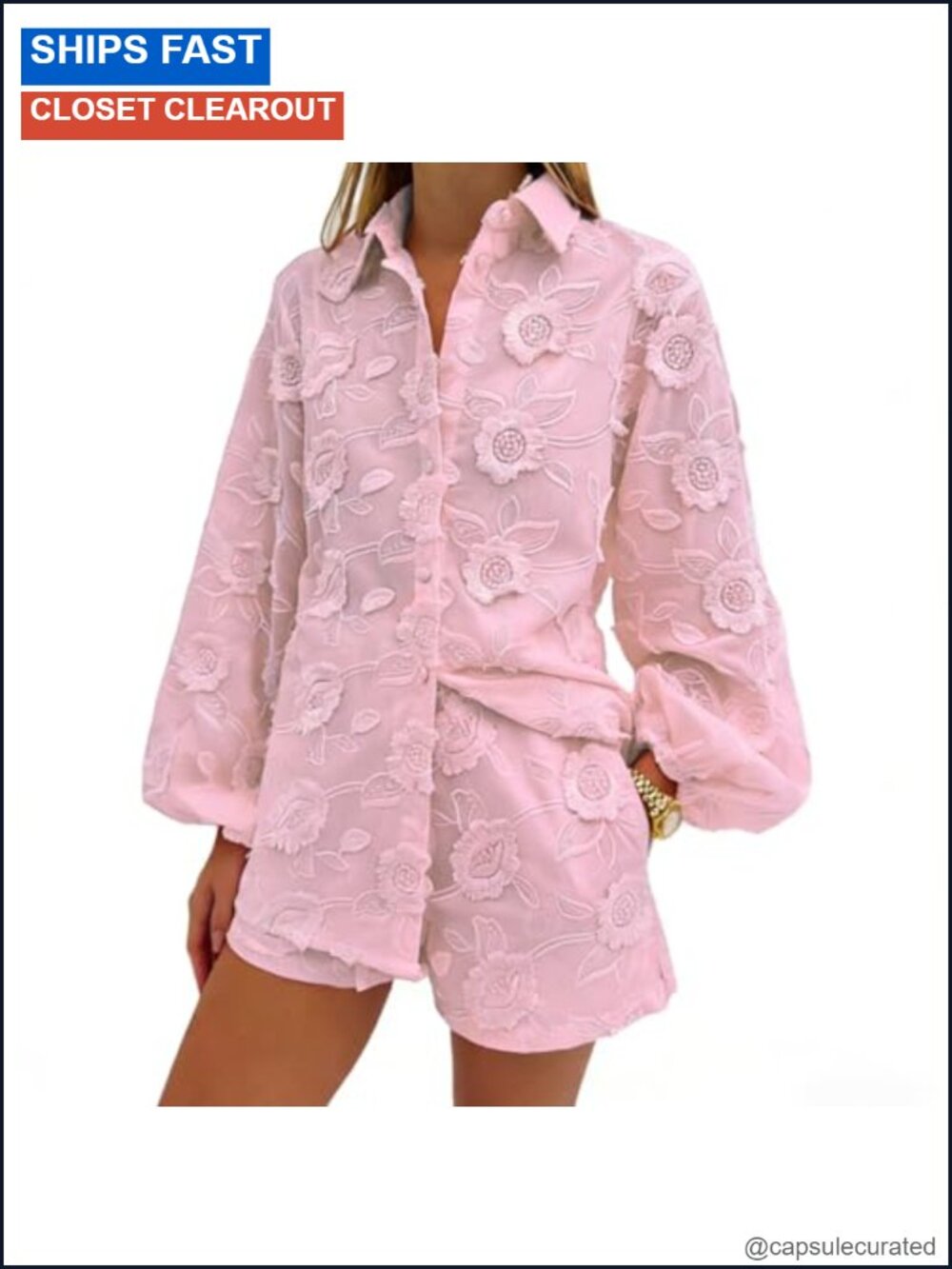 Lace 2 Piece Outfit Long Sleeve Jacket Two Piece Set Women Going Out Shorts